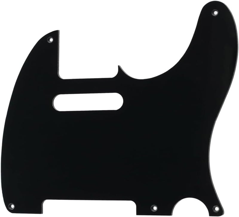 ROZILO Black 1 Ply 5 Hole Vintage Guitar Tele Pickguard for USA/Mexican Made Fender Standard Telecaster Style - Image 1